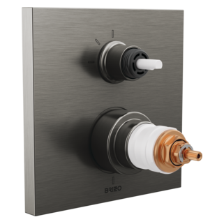 Brizo Frank Lloyd Wright: TempAssure Thermostatic Valve with 3-Function Integrated Diverter Trim - Less Handles