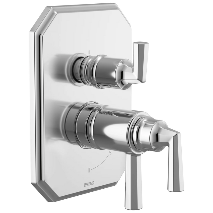Brizo Beauclere T75565 TempAssure Thermostatic Valve with Integrated 3-Function Diverter Trim - Chrome