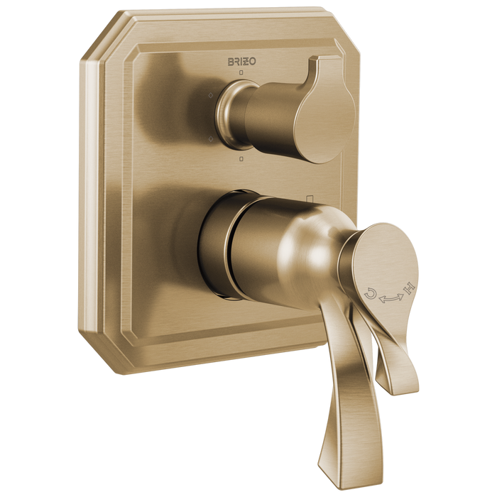 Brizo Brizo Virage: TempAssure Thermostatic Valve with Integrated 6-Function Diverter Trim