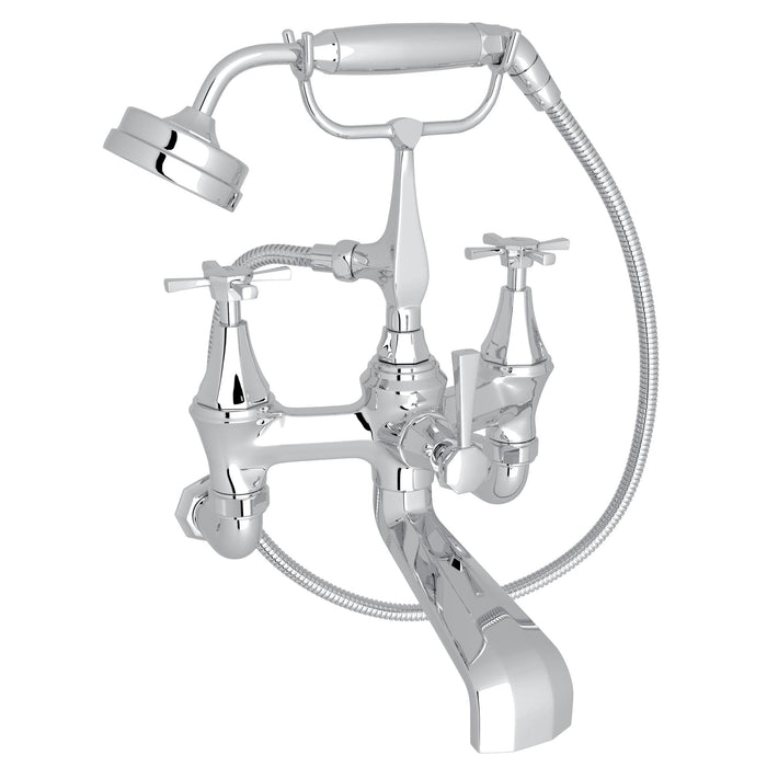 Perrin & Rowe U.3111 Deco Exposed Wall Mount Tub Filler