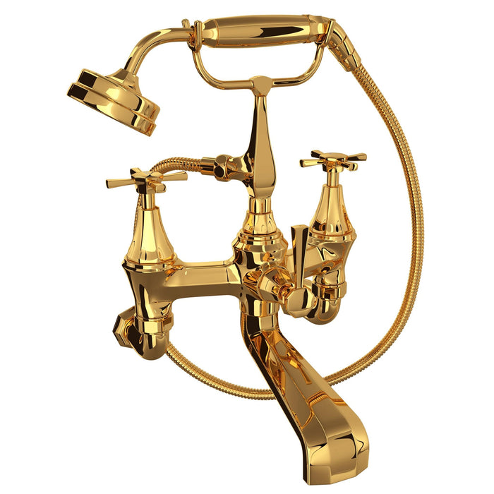 Perrin & Rowe U.3111 Deco Exposed Wall Mount Tub Filler