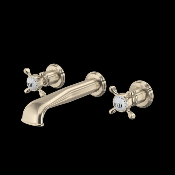 Perrin & Rowe U.3561 Edwardian Wall Mount Lavatory Faucet With U-Spout