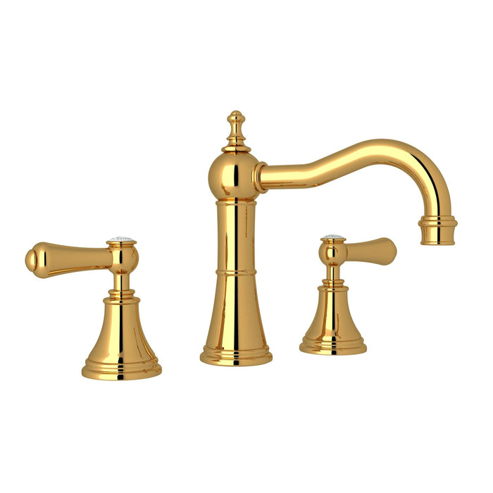 Perrin & Rowe U.3723 Georgian Era Widespread Lavatory Faucet With Column Spout