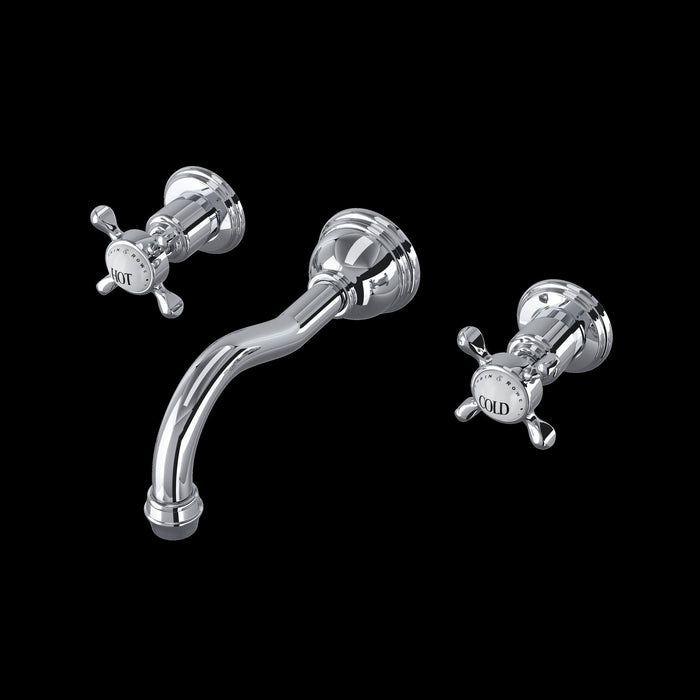 Perrin & Rowe U.3791 Edwardian Wall Mount Lavatory Faucet With Column Spout