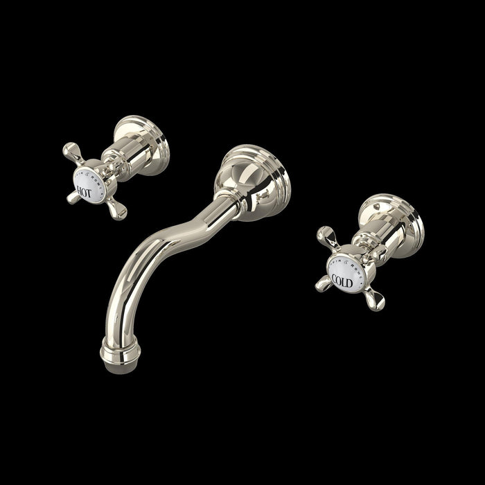 Perrin & Rowe U.3791 Edwardian Wall Mount Lavatory Faucet With Column Spout