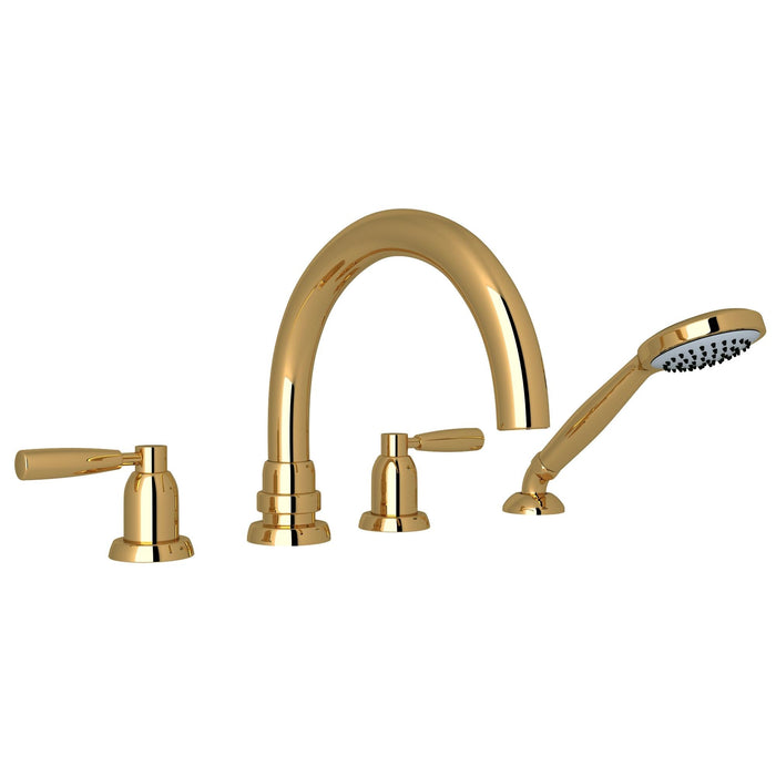 Perrin & Rowe U.3975 Holborn 4-Hole Deck Mount Tub Filler with C-Spout