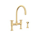 Perrin & Rowe U.4272 Holborn Bridge Kitchen Faucet with C-Spout and Side Spray