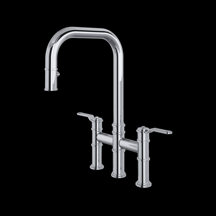 Perrin & Rowe U.4551 Armstrong Pull-Down Bridge Kitchen Faucet with U-Spout