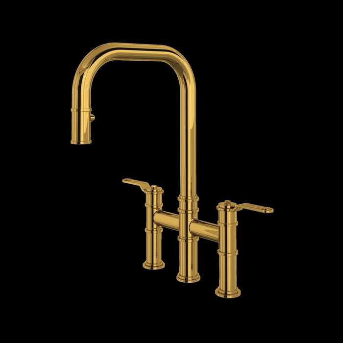 Perrin & Rowe U.4551 Armstrong Pull-Down Bridge Kitchen Faucet with U-Spout