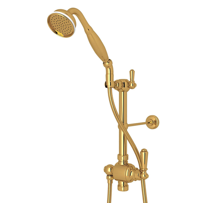 Perrin & Rowe U.5373N Riser Diverter, Handshower, Handshower Holder, Hose and 8" Thermostatic Outlet