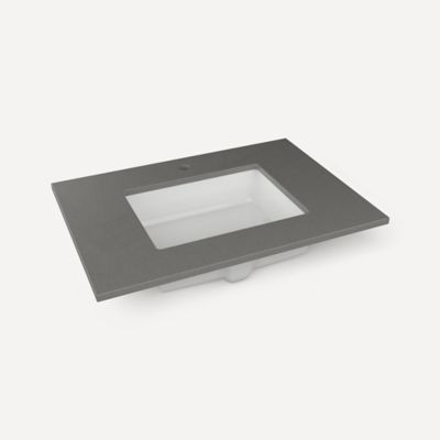 Robern TB31UCO90 Engineered Stone Top Quartz Stone Vanity Top, 31" x 3/4" x 22", Center Undercounter Sink, Single Hole,...