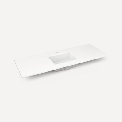 Robern TF61UCO90 Engineered Stone Top Quartz Stone Vanity Top, 61" x 3/4" x 22", Center Undercounter Sink, Single Hole -...