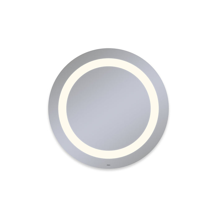 Vitality 30" diameter x 1-3/4" depth circle lighted mirror with inset light pattern, 2700 kelvin temperature (warm light), dimmable and defogger