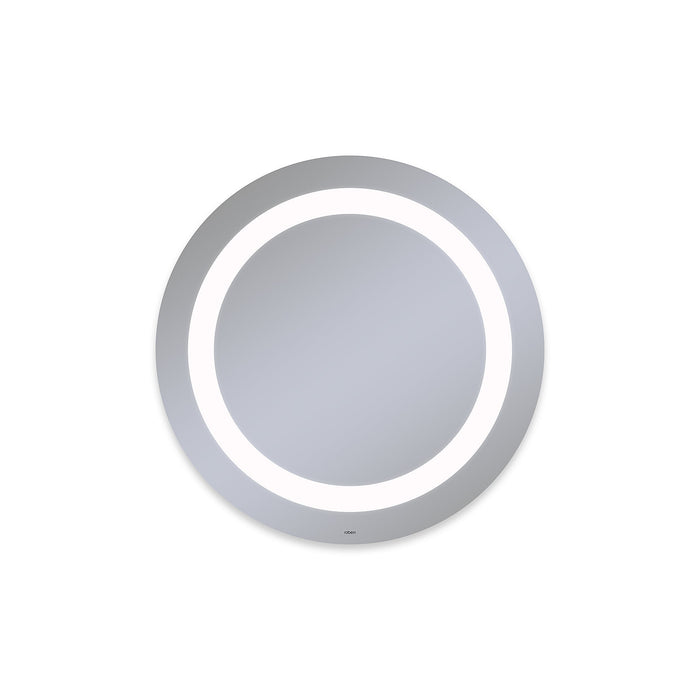 Vitality 30" diameter x 1-3/4" depth circle lighted mirror with inset light pattern, 4000 kelvin temperature (cool light), dimmable and defogger