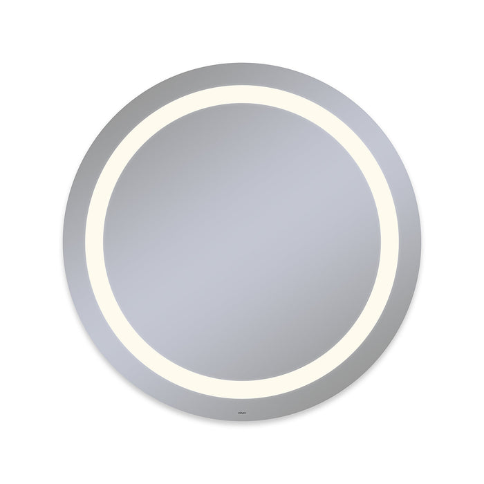Vitality 40" diameter x 1-3/4" depth circle lighted mirror with inset light pattern, 2700 kelvin temperature (warm light), dimmable and defogger