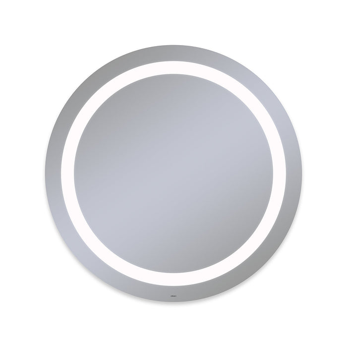 Vitality 40" diameter x 1-3/4" depth circle lighted mirror with inset light pattern, 4000 kelvin temperature (cool light), dimmable and defogger