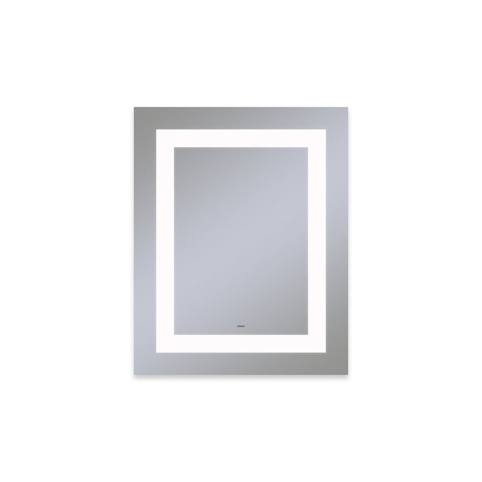 Vitality 24" x 30" x 1-3/4" rectangle lighted mirror with inset light pattern, 4000 kelvin temperature (cool light), dimmable and defogger