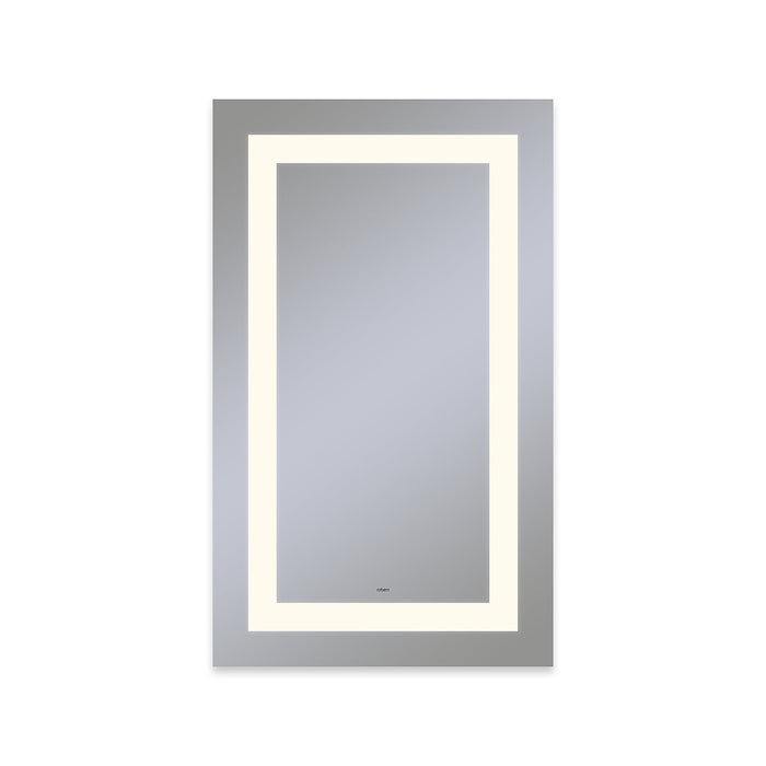 Vitality 24" x 40" x 1-3/4" rectangle lighted mirror with inset light pattern, 2700 kelvin temperature (warm light), dimmable and defogger