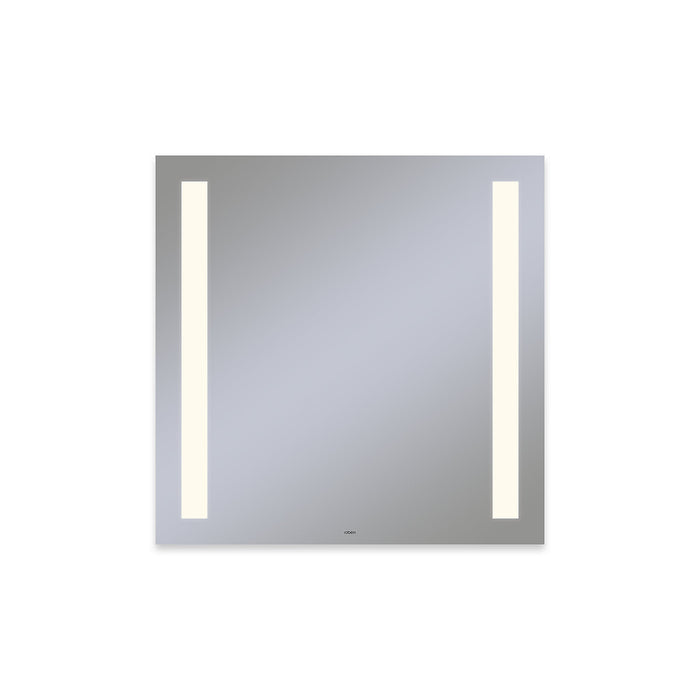 Vitality 30" x 30" x 1-3/4" rectangle lighted mirror with column light pattern, 2700 kelvin temperature (warm light), dimmable and defogger