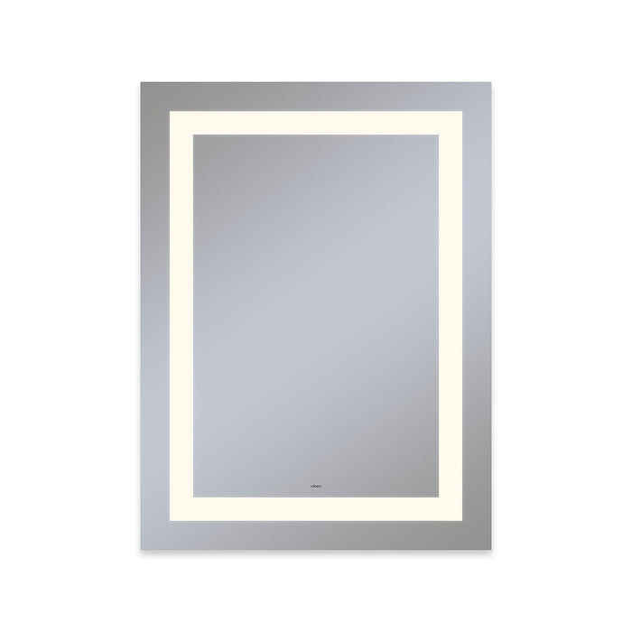 Vitality 30" x 40" x 1-3/4" rectangle lighted mirror with inset light pattern, 2700 kelvin temperature (warm light), dimmable and defogger