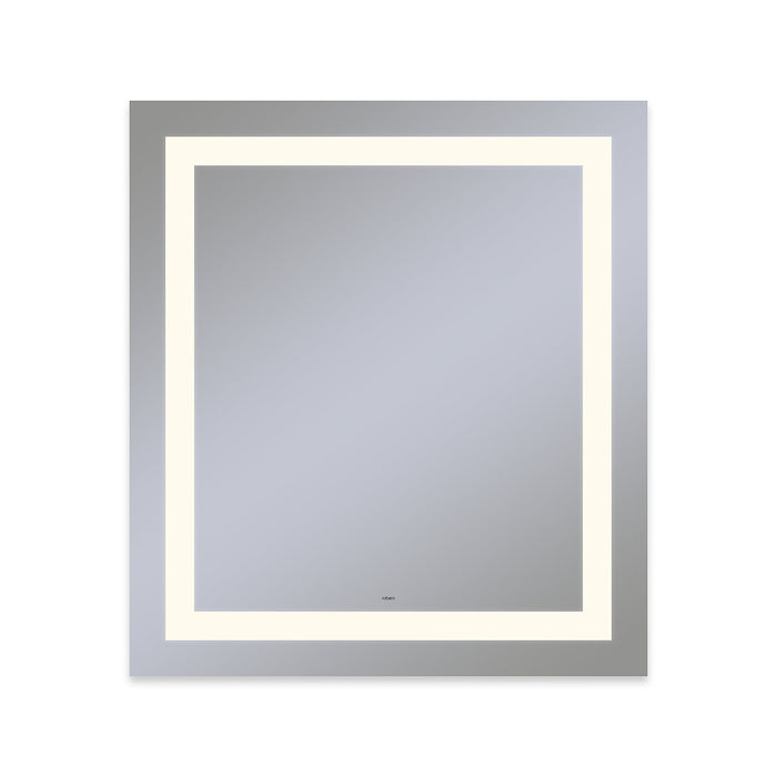 Vitality 36" x 40" x 1-3/4" rectangle lighted mirror with inset light pattern, 2700 kelvin temperature (warm light), dimmable and defogger