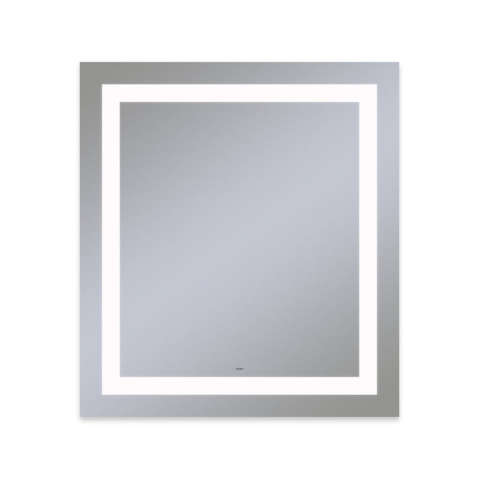 Vitality 36" x 40" x 1-3/4" rectangle lighted mirror with inset light pattern, 4000 kelvin temperature (cool light), dimmable and defogger