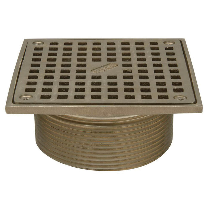 Zurn ZN400-6S 6" Type-S Square Strainer With Secured Heel Proof Grate - NPSM Connection &bull; Polished Nickel Bronze