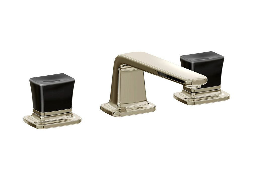 Kallista P24705-CB-CP Per Se Decorative Sink Faucet, Low Spout, Black Crystal Knob Handles