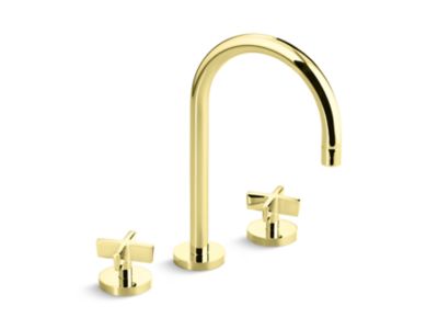 Kallista P24490-CR One Basin Set, Gooseneck, Cross Handle