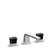 Kallista P24705-CB-CP Per Se Decorative Sink Faucet, Low Spout, Black Crystal Knob Handles