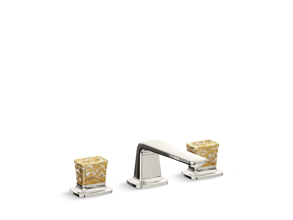 Kallista P24705-GF-CP Per Se Decorative Sink Faucet, Low Spout, Gold Flake Crystal Knob Handles