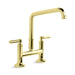 Kallista P25001-00-CP Quincy Deck-Mount Bridge Faucet, Lever Handles