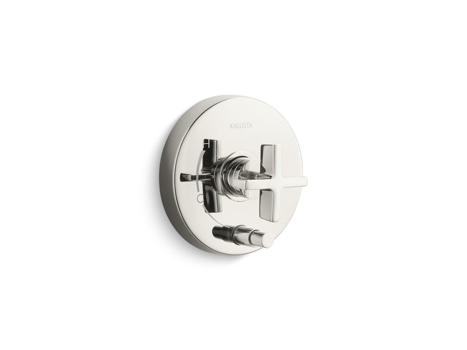 Kallista P24416-CR-CP One Pressure Balance Trim with Diverter, Cross Handle