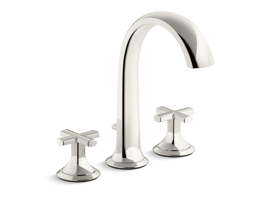 Kallista P25003-CR-BV Script Deck-Mount Bath Faucet with Diverter, Cross Handles