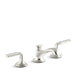 Kallista P25054-FRW-CP Script Sink Faucet, Low Spout, Frost Wave Enamel Lever Handles