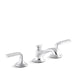 Kallista P25054-FRW-CP Script Sink Faucet, Low Spout, Frost Wave Enamel Lever Handles