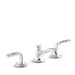 Kallista P25054-SPR-CP Script Sink Faucet, Low Spout, Spring Rain Enamel Lever Handles