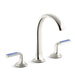 Kallista P25055-CBW-CP Script Sink Faucet, Arch Spout, Celeste Blue Wave Enamel Lever Handles