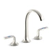 Kallista P25055-SPR-CP Script Sink Faucet, Arch Spout, Spring Rain Enamel Lever Handles