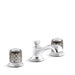Kallista P25050-SLG-CP Script Sink Faucet, Low Spout, Saint-Louis Crystal, Flannel Grey Knob Handles