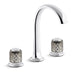 Kallista P25051-SLG-CP Script Sink Faucet, Arch Spout, Saint-Louis Crystal, Flannel Grey Knob Handles