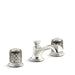 Kallista P25050-SLG-CP Script Sink Faucet, Low Spout, Saint-Louis Crystal, Flannel Grey Knob Handles