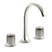 Kallista P25051-SLG-CP Script Sink Faucet, Arch Spout, Saint-Louis Crystal, Flannel Grey Knob Handles