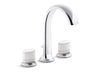 Kallista P25009-CMC-AD Script (TM) Deck-Mount Bath Faucet with Diverter, White Porcelain Knob Handles