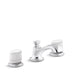 Kallista P25056-CMC-CP Script Sink Faucet, Low Spout, White Porcelain Knob Handles