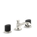 Kallista P25056-CMB-CP Script Sink Faucet, Low Spout, Matte Black Porcelain Knob Handles