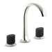 Kallista P25057-CMB-CP Script Sink Faucet, Arch Spout, Matte Black Porcelain Knob Handles