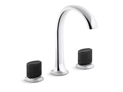 Kallista P25057-CMB Script Sink Faucet, Arch Spt, Blk Porc