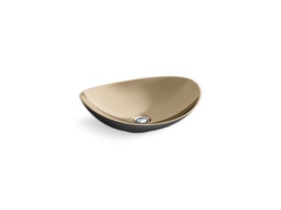 Kallista P74108-BLK Myam Vessel, Matte Blk, Satin Bronze