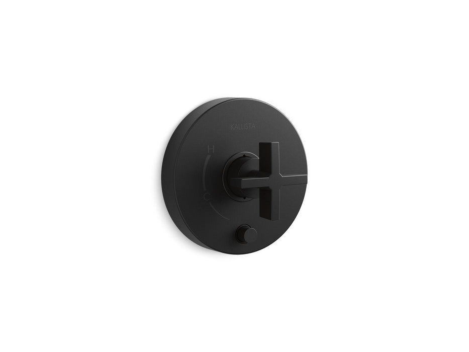 Kallista P24416-CR-CP One Pressure Balance Trim with Diverter, Cross Handle